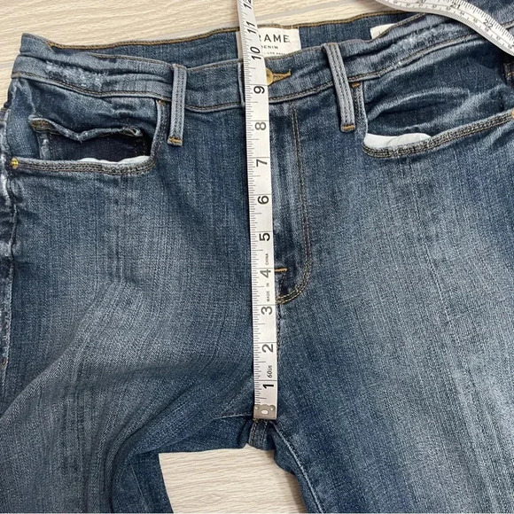 Frame Denim Le Nouveau Straight Split Front Sheffield Raw Hem Jeans Size 28 - Picture 15 of 16